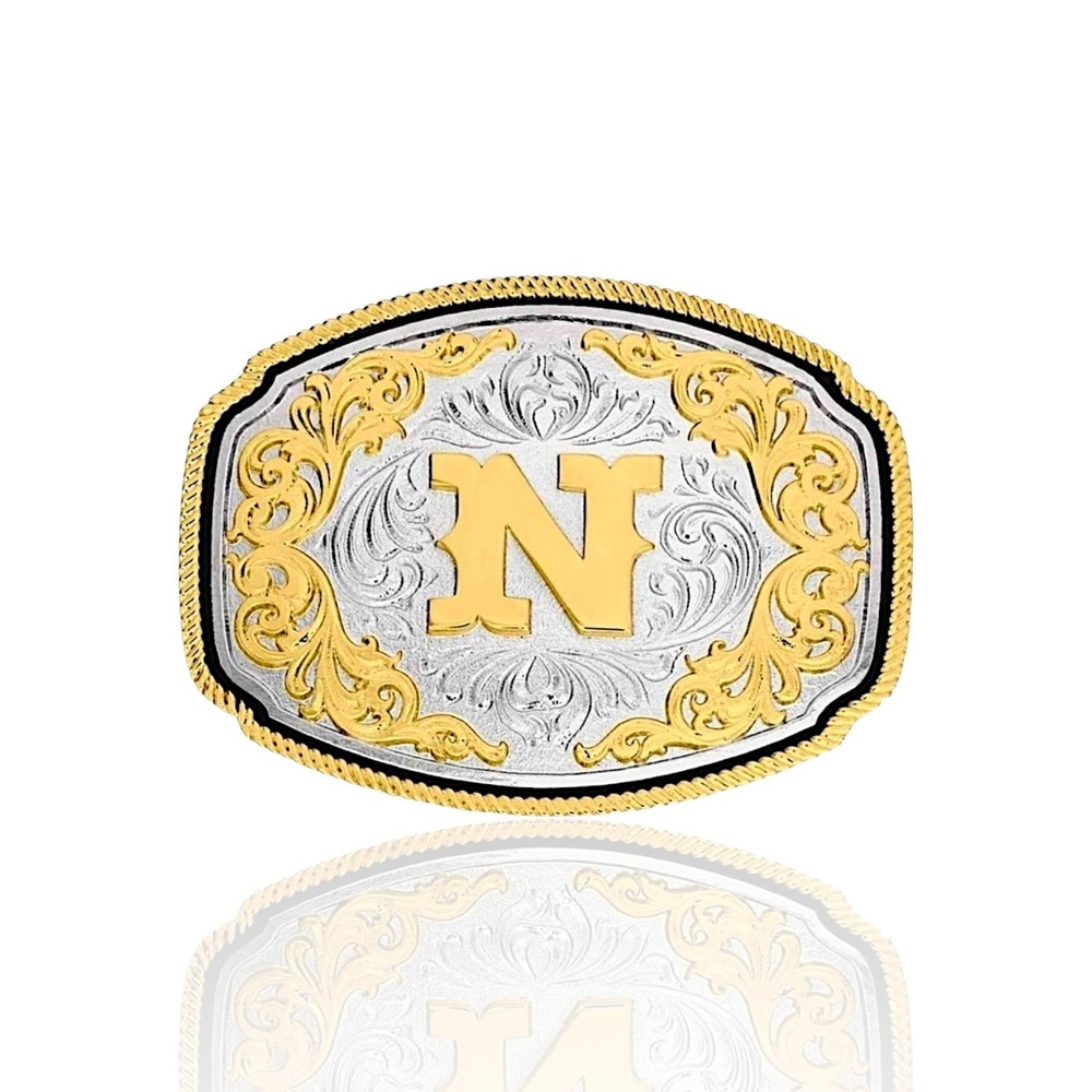 Montana Silversmiths Western Initial "N" Belt Buckle - New